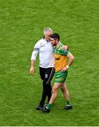 14 July 2024; Galway manager Pádraic Joyce consoles Ryan McHugh of Donegal after the GAA Football All-Ireland Senior Championship semi-final match between Donegal and Galway at Croke Park in Dublin. Photo by Daire Brennan/Sportsfile