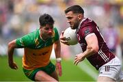 14 July 2024; Damien Comer of Galway in action against Brendan McCole of Donegal during the GAA Football All-Ireland Senior Championship semi-final match between Donegal and Galway at Croke Park in Dublin. Photo by Seb Daly/Sportsfile