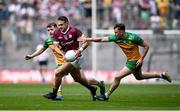 14 July 2024; Cillian McDaid of Galway in action against Caolan McColgan of Donegal, right, during the GAA Football All-Ireland Senior Championship semi-final match between Donegal and Galway at Croke Park in Dublin. Photo by Seb Daly/Sportsfile