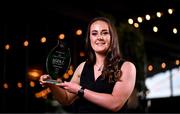 16 July 2024; Down’s Niamh King is pictured with The Croke Park Hotel/LGFA Player of the Month award for June 2024 at The Croke Park Hotel on Jones' Road in Dublin. Niamh starred for Down during their journey to the 2024 TG4 All-Ireland Intermediate Championship semi-finals, scoring 1-5 against Cavan and 0-2 in the victory over Westmeath in the group stages, before adding 0-4 in the quarter-final victory over Monaghan. Photo by Harry Murphy/Sportsfile
