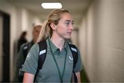 16 July 2024; Megan Connolly of Republic of Ireland arrives before the 2025 UEFA Women's European Championship qualifying group A match between Republic of Ireland and France at Páirc Uí Chaoimh in Cork. Photo by Stephen McCarthy/Sportsfile