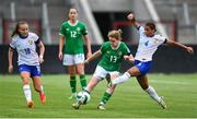 16 July 2024; Aoife Mannion of Republic of Ireland in action against Estelle Cascarino of France during the 2025 UEFA Women's European Championship qualifying group A match between Republic of Ireland and France at Páirc Uí Chaoimh in Cork. Photo by David Fitzgerald/Sportsfile
