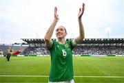 16 July 2024; Megan Connolly of Republic of Ireland celebrates after the 2025 UEFA Women's European Championship qualifying group A match between Republic of Ireland and France at Páirc Uí Chaoimh in Cork. Photo by Stephen McCarthy/Sportsfile