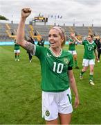 16 July 2024; Denise O'Sullivan of Republic of Ireland celebrates after the 2025 UEFA Women's European Championship qualifying group A match between Republic of Ireland and France at Páirc Uí Chaoimh in Cork. Photo by Stephen McCarthy/Sportsfile