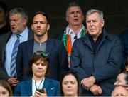 16 July 2024; FAI director of football Marc Canham, left, with chairman of the FAI international and high performance committee Packie Bonner during the 2025 UEFA Women's European Championship qualifying group A match between Republic of Ireland and France at Páirc Uí Chaoimh in Cork. Photo by Stephen McCarthy/Sportsfile