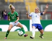 16 July 2024; Amandine Henry of Francein action against Denise O'Sullivan of Republic of Ireland during the 2025 UEFA Women's European Championship qualifying group A match between Republic of Ireland and France at Páirc Uí Chaoimh in Cork. Photo by Stephen McCarthy/Sportsfile Photo by Stephen McCarthy/Sportsfile