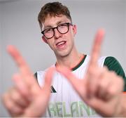 17 July 2024; Daniel Wiffen during the Team Ireland Paris 2024 team announcement for Swimming at the Crowne Plaza Hotel in Blanchardstown, Dublin.  Photo by David Fitzgerald/Sportsfile