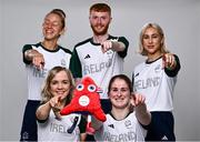 18 July 2024; Paralympics Ireland names five athletes to represent Team Ireland at the Paralympic Games this summer from August 28 - September 8. Pictured is, front row, Mary Fitzgerald, left, and Shauna Bocquet with, back row, from left, Greta Streimikyte, Aaron Shorten and Orla Comerford. Photo by Harry Murphy/Sportsfile