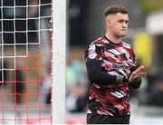 18 July 2024; Derry City goalkeeper Brian Maher before the UEFA Conference League first qualifying round second leg match between Derry City and FCB Magpies at the Ryan McBride Brandywell Stadium in Derry. Photo by Stephen McCarthy/Sportsfile
