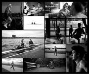 21 October 2023; (EDITOR'S NOTE; Images has been converted to black & white and this is a composite of images) Team Ireland rowers, including Nathan Timoney, Philip Doyle, Ross Corrigan , Fiona Murtagh, Aifric Keogh,  Margaret Cremen and Daire Lynch during a training camp at Vaires Sur Marne in Paris, France, which is the venue for the rowing events for the 2024 Paris Olympic Games. Photo by Brendan Moran/Sportsfile