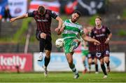 19 July 2024; Roberto Lopes of Shamrock Rovers in action against Filip Piszczek of Bohemians during the Sports Direct Men’s FAI Cup second round match between Bohemians and Shamrock Rovers at Dalymount Park in Dublin. Photo by Stephen McCarthy/Sportsfile