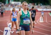 19 July 2024; Saoirse Fitzgerald of Ireland before competing in the women's 800m heats during day two of the European U18 Athletics Championships at the National Athletics Stadium in Banská Bystrica, Slovakia. Photo by Coen Schilderman/Sportsfile