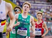 19 July 2024; Bobby More of Ireland competing in the men's 800m heats during day two of the European U18 Athletics Championships at the National Athletics Stadium in Banská Bystrica, Slovakia. Photo by Coen Schilderman/Sportsfile