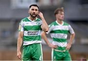 19 July 2024; Roberto Lopes of Shamrock Rovers reacts during the Sports Direct Men’s FAI Cup second round match between Bohemians and Shamrock Rovers at Dalymount Park in Dublin. Photo by Seb Daly/Sportsfile