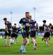 19 July 2024; Aodh Dervin of Dundalk warms-up before the Sports Direct Men’s FAI Cup second round match between Drogheda United and Dundalk at Weavers Park in Drogheda, Louth. Photo by Shauna Clinton/Sportsfile