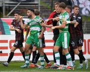 19 July 2024; Roberto Lopes of Shamrock Rovers appeals to the officials as tempers flare following Bohemians scoring the only goal of the game during the Sports Direct Men’s FAI Cup second round match between Bohemians and Shamrock Rovers at Dalymount Park in Dublin. Photo by Stephen McCarthy/Sportsfile