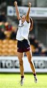 20 July 2024; Olivia Divilly of Galway celebrates after her side's victory in the TG4 All-Ireland Ladies Football Senior Championship semi-final match between Cork and Galway at Glenisk O’Connor Park in Tullamore, Offaly. Photo by Piaras Ó Mídheach/Sportsfile