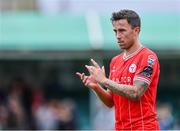 21 July 2024; John O'Sullivan of Shelbourne after the Sports Direct Men’s FAI Cup second round match between Bray Wanderers and Shelbourne at Carlisle Grounds in Bray, Wicklow. Photo by Thomas Flinkow/Sportsfile