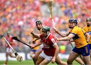 21 July 2024; Mark Coleman of Cork keeps possession despite loosing his hurley during the GAA Hurling All-Ireland Senior Championship Final between Clare and Cork at Croke Park in Dublin. Photo by John Sheridan/Sportsfile
