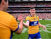 21 July 2024; Clare players Cathal Malone and David Fitzgerald, right, celebrate after the GAA Hurling All-Ireland Senior Championship Final between Clare and Cork at Croke Park in Dublin. Photo by David Fitzgerald/Sportsfile