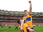 21 July 2024; Tony Kelly of Clare, top, celebrates with team-mate Paul Flanagan after their side's victory in the GAA Hurling All-Ireland Senior Championship Final between Clare and Cork at Croke Park in Dublin. Photo by Sam Barnes/Sportsfile