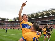 21 July 2024; Ryan Taylor of Clare, top, celebrates with team-mate Paul Flanagan  after their side's victory in the GAA Hurling All-Ireland Senior Championship Final between Clare and Cork at Croke Park in Dublin. Photo by Sam Barnes/Sportsfile
