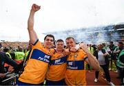 21 July 2024; Clare players, from left, Aidan McCarthy, Paul Flanagan and David McInerney celebrate after the GAA Hurling All-Ireland Senior Championship Final between Clare and Cork at Croke Park in Dublin. Photo by Stephen McCarthy/Sportsfile