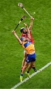 21 July 2024; Shane O'Donnell of Clare in action against Ger Mellerick of Cork during the GAA Hurling All-Ireland Senior Championship Final between Clare and Cork at Croke Park in Dublin. Photo by Daire Brennan/Sportsfile