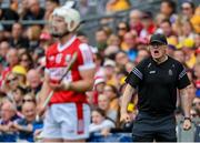 21 July 2024; Clare manager Brian Lohan and Patrick Horgan of Cork during the GAA Hurling All-Ireland Senior Championship Final between Clare and Cork at Croke Park in Dublin. Photo by Stephen McCarthy/Sportsfile