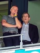 21 July 2024; Former Galway manager Henry Shefflin, left, and former Clare county board secretary Pat Fitzgerald during the GAA Hurling All-Ireland Senior Championship Final between Clare and Cork at Croke Park in Dublin. Photo by Stephen McCarthy/Sportsfile