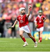 21 July 2024; Sean Quinn, St John's PS, Swatragh, Derry, representing Cork during the GAA INTO Cumann na mBunscol Respect Exhibition Go Games at the GAA Hurling All-Ireland Senior Championship final between Clare and Cork at Croke Park in Dublin. Photo by David Fitzgerald/Sportsfile