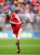 21 July 2024; Emma Kelly, Church Hill NS, Cuffesgrange, Kilkenny, representing Cork, during the GAA INTO Cumann na mBunscol Respect Exhibition Go Games at the GAA Hurling All-Ireland Senior Championship final between Clare and Cork at Croke Park in Dublin. Photo by Seb Daly/Sportsfile