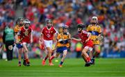 21 July 2024; Joe Carr, St Patrick's NS, Ballinagh, Cavan, representing Clare during the GAA INTO Cumann na mBunscol Respect Exhibition Go Games at the GAA Hurling All-Ireland Senior Championship final between Clare and Cork at Croke Park in Dublin. Photo by Ray McManus/Sportsfile