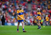21 July 2024; James Nea, Scoil Mhuire, Loughegar, Mullingar, Westmeath, representing Clare during the GAA INTO Cumann na mBunscol Respect Exhibition Go Games at the GAA Hurling All-Ireland Senior Championship final between Clare and Cork at Croke Park in Dublin. Photo by Ray McManus/Sportsfile