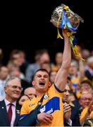 21 July 2024; Conor Cleary of Clare lifts the Liam MacCarthy cup following victory in the GAA Hurling All-Ireland Senior Championship Final between Clare and Cork at Croke Park in Dublin. Photo by Stephen McCarthy/Sportsfile