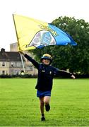 22 July 2024; Clare supporter Holden Carroll, age 11, before the homecoming celebrations of the All-Ireland Senior Hurling Champions at Active Ennis Tim Smythe Park in Clare. Photo by Piaras Ó Mídheach/Sportsfile