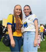 22 July 2024; Clare supporters Ellen Shannon, left, and Lisa Murphy, from Lahinch and Corofin, during the homecoming celebrations of the All-Ireland Senior Hurling Champions at Active Ennis Tim Smythe Park in Clare. Photo by John Sheridan/Sportsfile