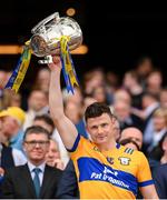 21 July 2024; Paul Flanagan of Clare lifts the Liam MacCarthy cup following victory in the GAA Hurling All-Ireland Senior Championship Final between Clare and Cork at Croke Park in Dublin. Photo by Stephen McCarthy/Sportsfile