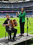 21 July 2024; Clann na nGael perform during the Warm-Up Show ahead of the GAA Hurling All-Ireland Senior Championship final between Clare and Cork at Croke Park in Dublin. Photo by Brendan Moran/Sportsfile