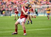 21 July 2024; Dylan Kelly, St Brigid's NS, Bagnalstown, Carlow, representing Cork during the GAA INTO Cumann na mBunscol Respect Exhibition Go Games at the GAA Hurling All-Ireland Senior Championship final between Clare and Cork at Croke Park in Dublin. Photo by Piaras Ó Mídheach/Sportsfile