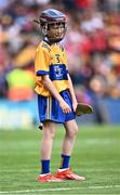 21 July 2024; Joe Carr, St Patrick's NS, Ballinagh, Cavan, representing Clare during the GAA INTO Cumann na mBunscol Respect Exhibition Go Games at the GAA Hurling All-Ireland Senior Championship final between Clare and Cork at Croke Park in Dublin. Photo by Piaras Ó Mídheach/Sportsfile