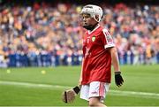 21 July 2024; Dylan Kelly, St Brigid's NS, Bagnalstown, Carlow, representing Cork during the GAA INTO Cumann na mBunscol Respect Exhibition Go Games at the GAA Hurling All-Ireland Senior Championship final between Clare and Cork at Croke Park in Dublin. Photo by Piaras Ó Mídheach/Sportsfile