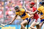 21 July 2024; Cathal Malone of Clare in action against Alan Connolly of Cork during the GAA Hurling All-Ireland Senior Championship Final between Clare and Cork at Croke Park in Dublin. Photo by Piaras Ó Mídheach/Sportsfile