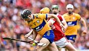 21 July 2024; Cathal Malone of Clare in action against Shane Barrett of Cork during the GAA Hurling All-Ireland Senior Championship Final between Clare and Cork at Croke Park in Dublin. Photo by Piaras Ó Mídheach/Sportsfile