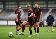 24 July 2024; Julie-Ann Russell of Galway United during the team warms up before the Avenir Sports All-Island Cup semi-final match between Galway United and Wexford at Eamonn Deacy Park in Galway. Photo by Tom Beary/Sportsfile