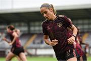 24 July 2024; Julie-Ann Russell of Galway United during the team warm-up before the Avenir Sports All-Island Cup semi-final match between Galway United and Wexford at Eamonn Deacy Park in Galway. Photo by Tom Beary/Sportsfile