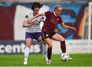 24 July 2024; Julie-Ann Russell of Galway United is tackled by Della Doherty of Wexford during the Avenir Sports All-Island Cup semi-final match between Galway United and Wexford at Eamonn Deacy Park in Galway. Photo by Tom Beary/Sportsfile