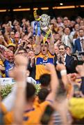 21 July 2024; Clare captain Tony Kelly lifts Liam MacCarthy cup after his side's victory in the GAA Hurling All-Ireland Senior Championship Final between Clare and Cork at Croke Park in Dublin. Photo by Sam Barnes/Sportsfile