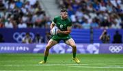 25 July 2024; Hugo Keenan of Team Ireland during the Men's Rugby Sevens Pool A match between Team Ireland and Team New Zealand at the Stade de France during the 2024 Paris Summer Olympic Games in Paris, France. Photo by Brendan Moran/Sportsfile