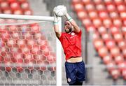 25 July 2024; Shelbourne goalkeeper Conor Kearns before the UEFA Conference League second qualifying round first leg match between FC Zurich and Shelbourne at Stadion Letzigrund in Zurich, Switzerland. Photo by Vedran Galijas/Sportsfile